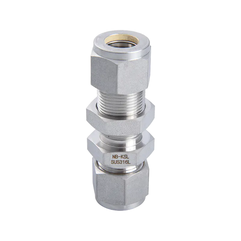 316L roestvrijstalen compressiefitting, rechte connector door plaat
