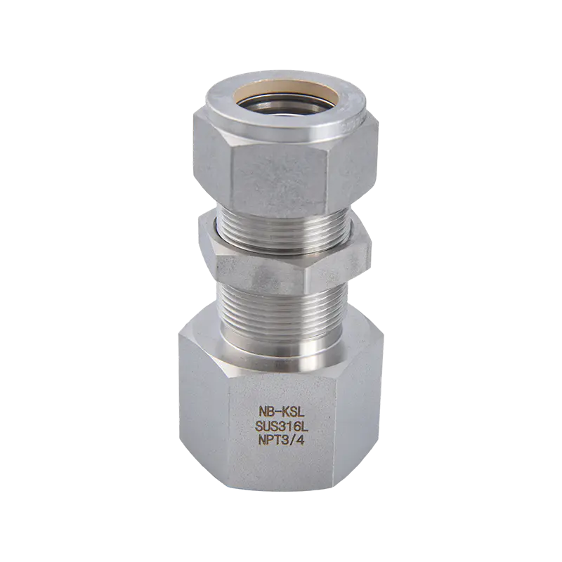 316L RVS Knelfitting met binnendraad door plaatconnector
