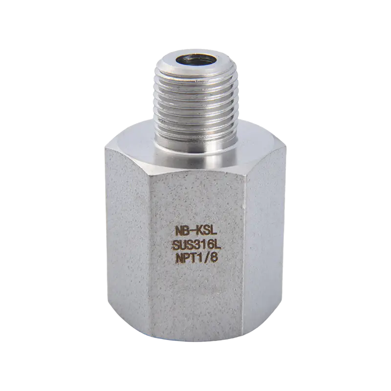 316L roestvrijstalen rechte connector met interne en externe schroefdraad