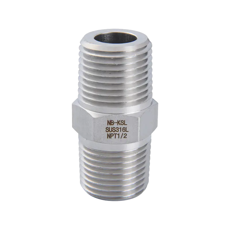 316L roestvrijstalen dubbele buitendraadconnector