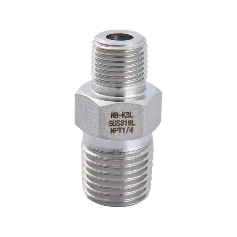 316L roestvrij staal reducerende dubbele buitendraadconnector